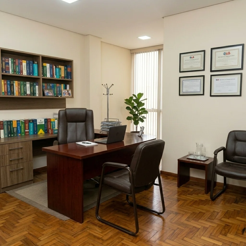 Fachada, recepção ou sala de reunião