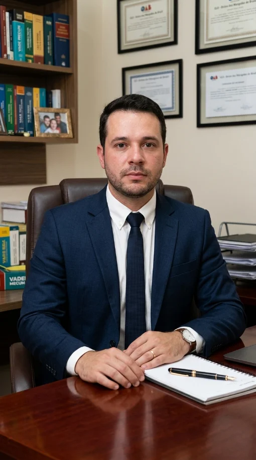 Foto do advogado no escritório , preto e branco